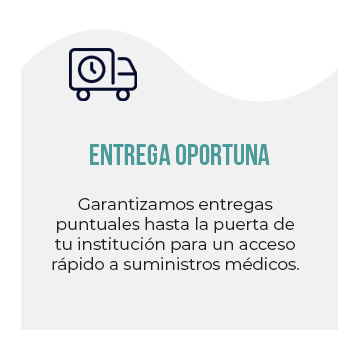 Entrega Oportuna: Garantizamos entregas puntuales hasta la puerta de tu institución para un acceso rápido a suministros médicos.