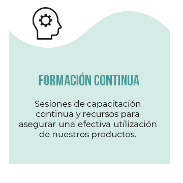 Formación Continua: Sesiones de capacitación continua y recursos para asegurar una efectiva utilización de nuestros productos.